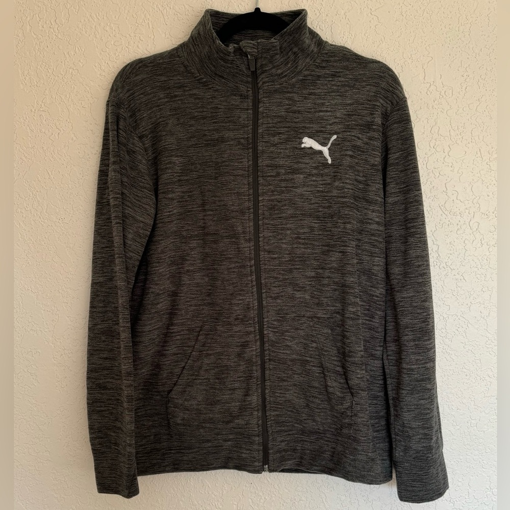 PUMA Full Zip-Up Fleece Jacket Boys Gray. Size XL Boys